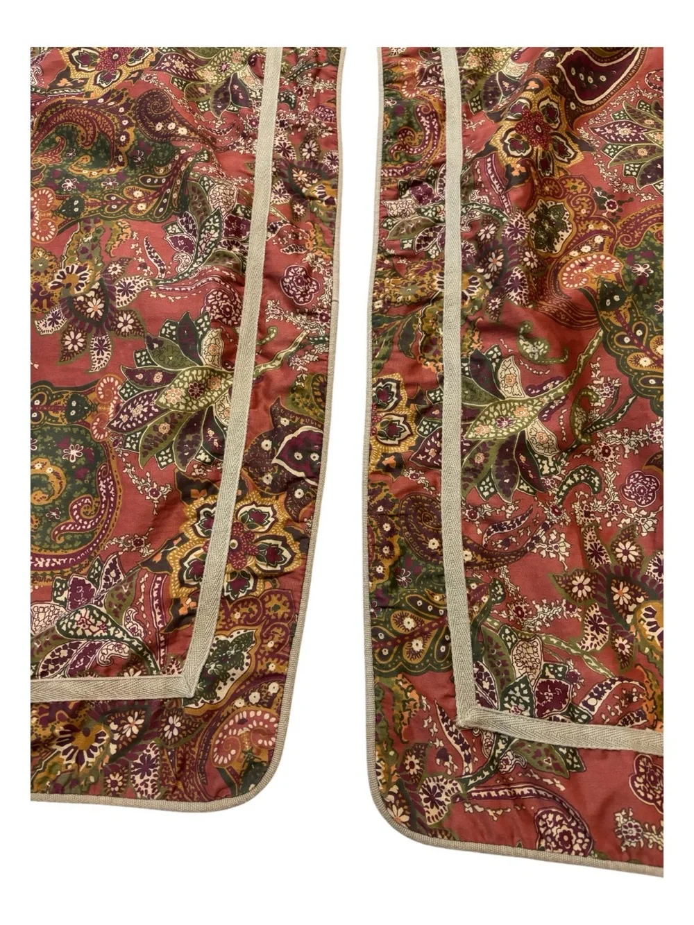 2 Chaps Ralph Lauren Chandler Paisley Pillow Shams Standard Rust Green Gold